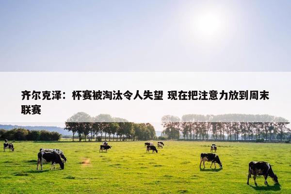 齐尔克泽：杯赛被淘汰令人失望 现在把注意力放到周末联赛