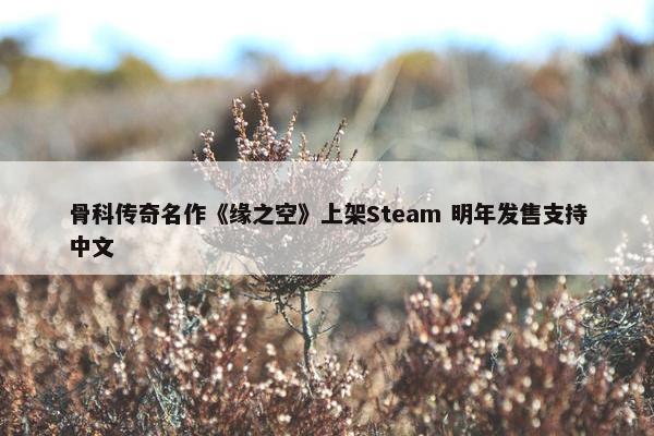 骨科传奇名作《缘之空》上架Steam 明年发售支持中文