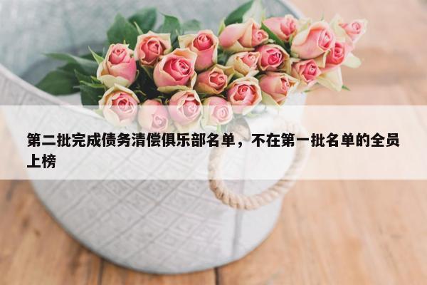 第二批完成债务清偿俱乐部名单，不在第一批名单的全员上榜