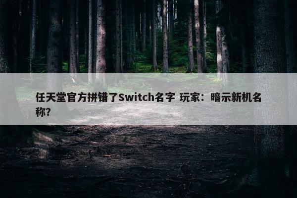 任天堂官方拼错了Switch名字 玩家：暗示新机名称？