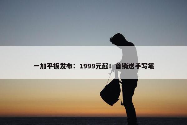 一加平板发布：1999元起！首销送手写笔