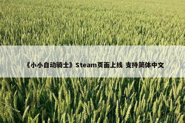 《小小自动骑士》Steam页面上线 支持简体中文