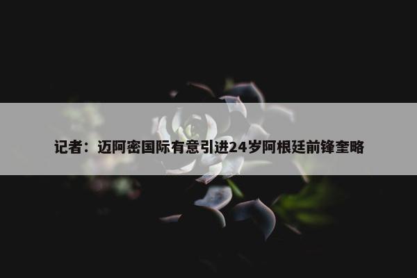 记者：迈阿密国际有意引进24岁阿根廷前锋奎略