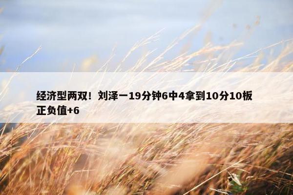 经济型两双！刘泽一19分钟6中4拿到10分10板 正负值+6