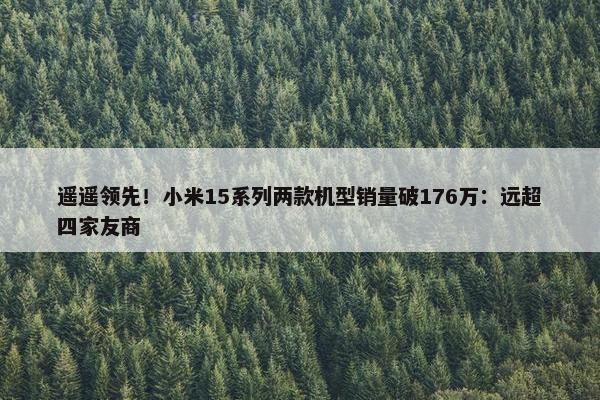 遥遥领先！小米15系列两款机型销量破176万：远超四家友商