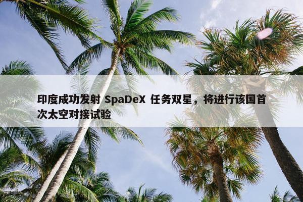 印度成功发射 SpaDeX 任务双星，将进行该国首次太空对接试验