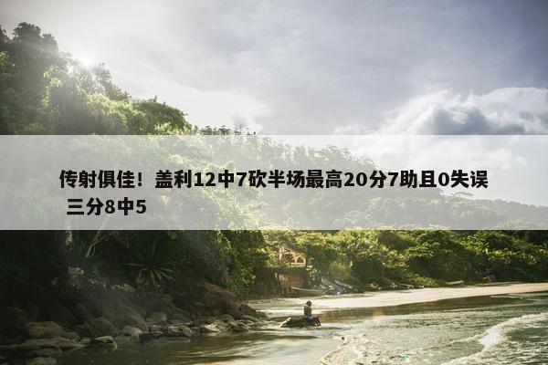 传射俱佳！盖利12中7砍半场最高20分7助且0失误 三分8中5