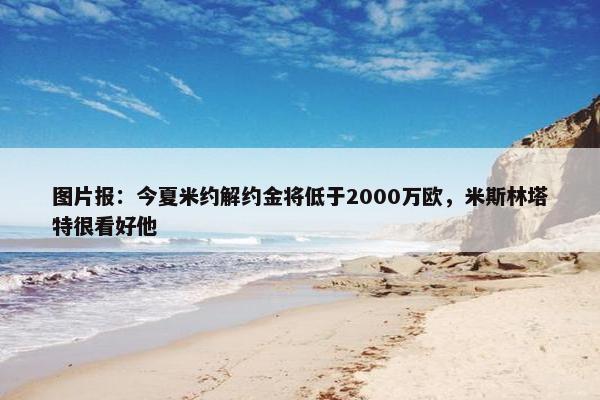 图片报：今夏米约解约金将低于2000万欧，米斯林塔特很看好他