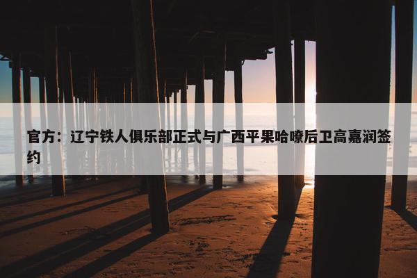 官方：辽宁铁人俱乐部正式与广西平果哈嘹后卫高嘉润签约