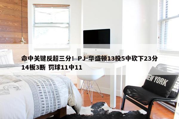 命中关键反超三分！PJ-华盛顿13投5中砍下23分14板3断 罚球11中11