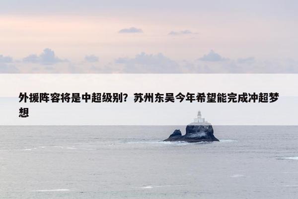 外援阵容将是中超级别？苏州东吴今年希望能完成冲超梦想