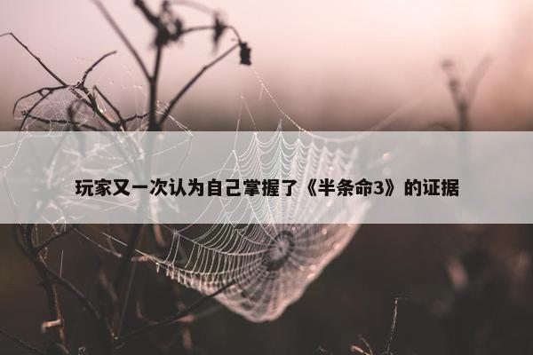 玩家又一次认为自己掌握了《半条命3》的证据