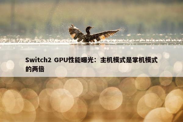 Switch2 GPU性能曝光：主机模式是掌机模式的两倍