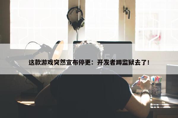 这款游戏突然宣布停更：开发者蹲监狱去了！